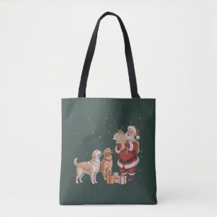 Tote Bag Maman de chien de Noël Saint-Nicolas Retriever dor