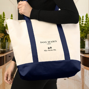 Tote Bag Maman de chien minimaliste Nom de chien personnali