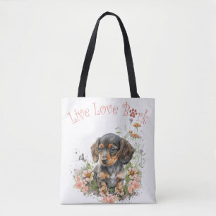 Tote Bag Maman de Dachshund Floral