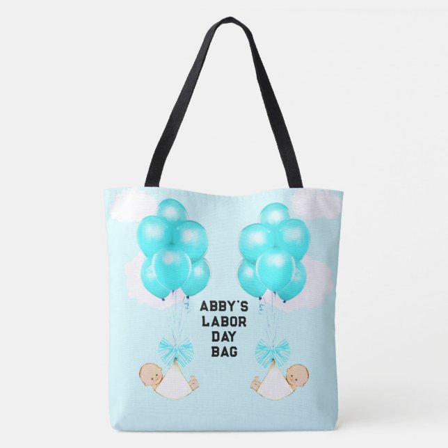 Tote Bag Maman de futurs garçons jumeaux (Dos)