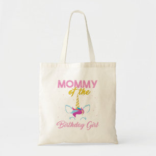 Tote Bag Maman de l'anniversaire fille Unicorn maman