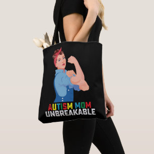 Tote Bag Maman de l'autisme Inébranlable Fière Famille auti