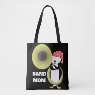 Tote Bag Maman de l'orchestre Bébé manchot jouant du tuba