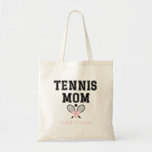 Tote Bag Maman de tennis personnalisée avec nœud rose et ra