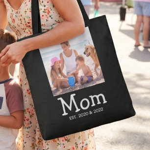 Tote Bag Maman dit Photo de police fantaisiste blanche et a