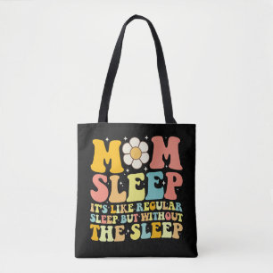 Tote Bag Maman dort drôle Fête des mères Groovy Rétro