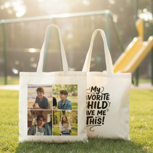 Tote Bag Maman drôle Enfant préféré M'a donné ces quatre ph