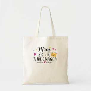 Tote Bag Maman D'Une Jeune Fille D'Anniversaire De Trois An
