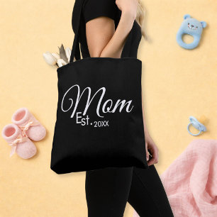 Tote Bag Maman écriture blanche Maman établie Nouvelle Mama