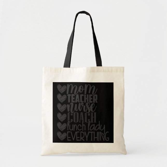 Tote Bag maman enseignant infirmière coach déjeuner dame to (Devant)