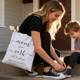 Tote Bag Maman est un verbe Citation de mère souvenir