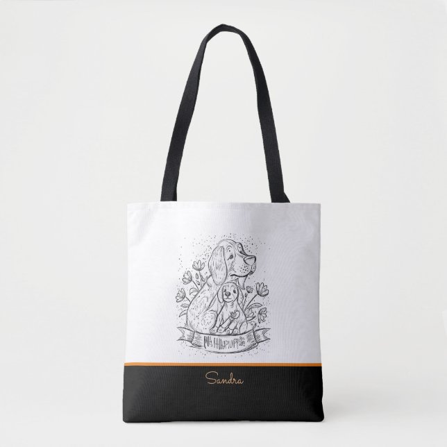 Tote Bag Maman et bébé chien (Devant)