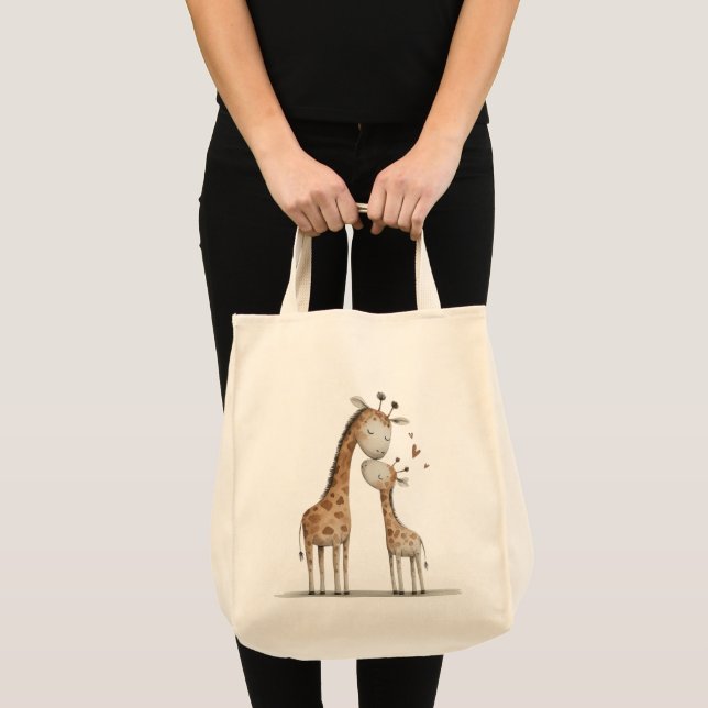 Tote Bag Maman et bébé girafe (Devant (produit))