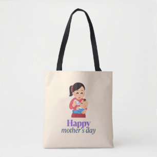 Tote Bag Maman et bébé, jour de mère heureuse