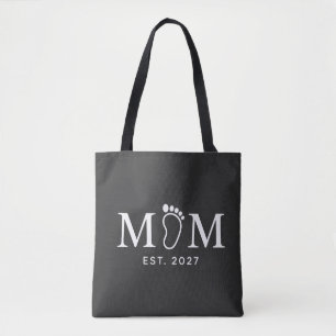 Tote Bag Maman Établi 2027 Empreinte de Bébé Cadeau pour