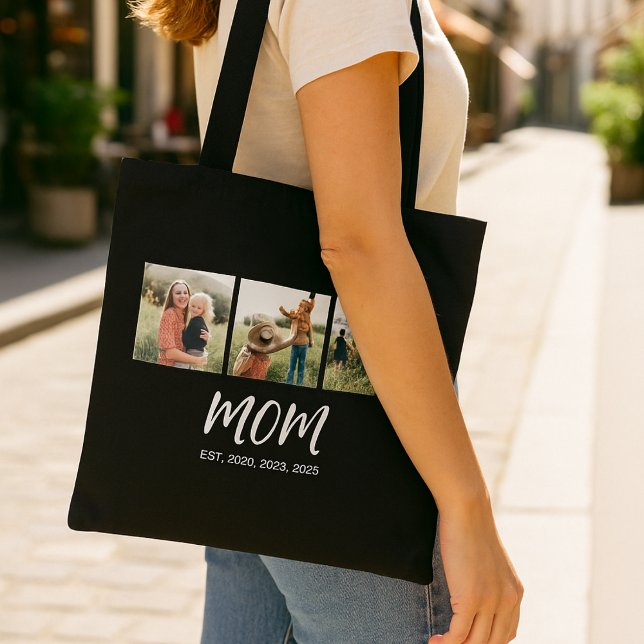 Tote Bag Maman Etabli Script Black 3 Photo (Créateur téléchargé)