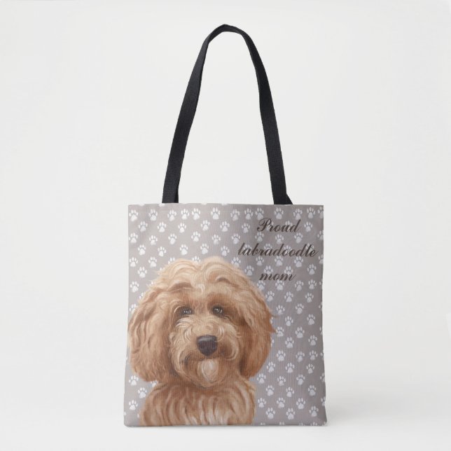 Tote Bag Maman fière <3 de Labradoodle (Devant)