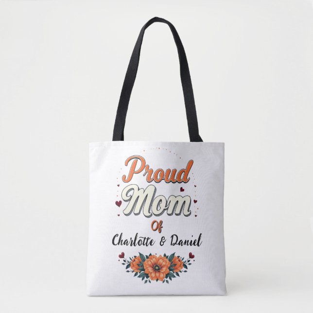 Tote Bag Maman fière de | Fête des mères personnalisées (Devant)