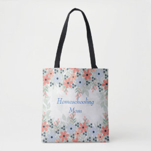 Tote Bag Maman Floral à l'école familiale