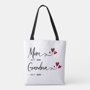 Tote Bag Maman grand-mère EST. Cadeau pour maman personnali