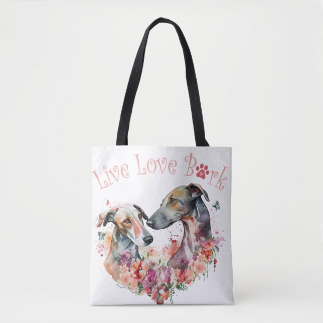 Tote Bag Maman Greyhound Floral (Devant)