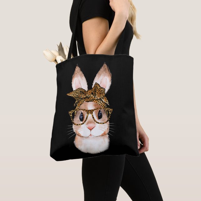 Tote Bag Maman Lapin de Pâques mignon Léopard de Pâques Ann (De près)