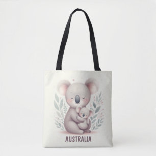 Tote Bag Maman mignonne et bébé Koala Hug Australie