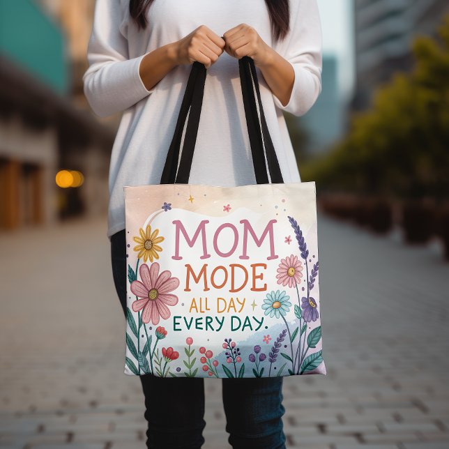 Tote Bag Maman Mode Toute la journée Floral Fête des mères  (Créateur téléchargé)