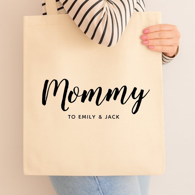 Tote Bag Maman | Modern Mom Kids Noms de la fête des mères (Créateur téléchargé)