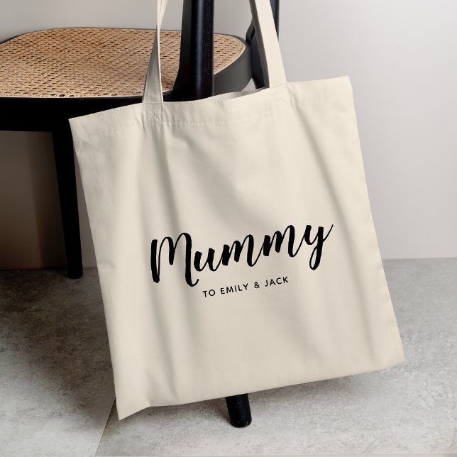 Tote Bag Maman | Modern Mum Kids nomme la fête des mères (Créateur téléchargé)