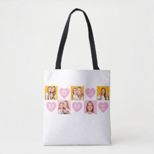 Tote Bag Maman Nous T'aimons Noms des Enfants Photo Collage