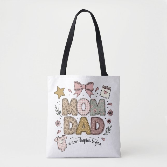 Tote Bag Maman Papa Un Nouveau Chapitre Commence Conception (Devant)