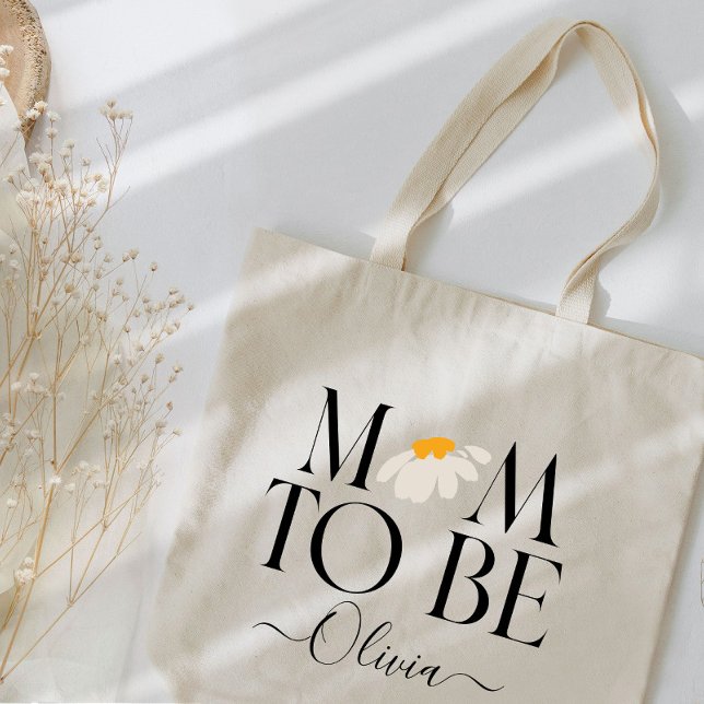 Tote Bag Maman pour être marguerite baby shower floral nouv (Créateur téléchargé)