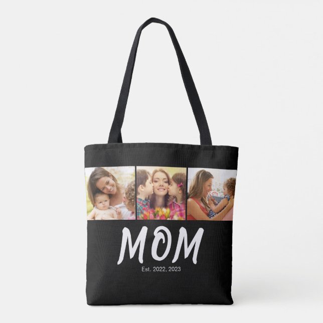 Tote Bag Maman Script Établi Noir 3 Photo (Dos)