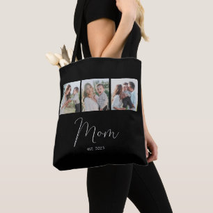 Tote Bag Maman Script Établi Noir 3 Photo