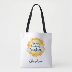 Tote Bag Maman, tu es mon soleil Fête des mères pleines d