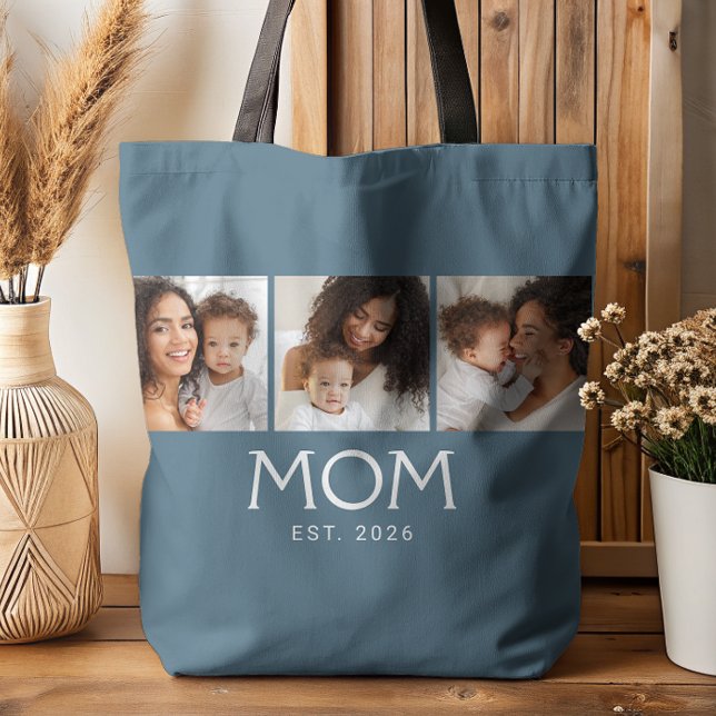 Tote Bag Maman Typographie Bleue 3 Photo (Créateur téléchargé)
