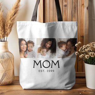 Tote Bag Maman Typographie Établie Blanche 3 Photo