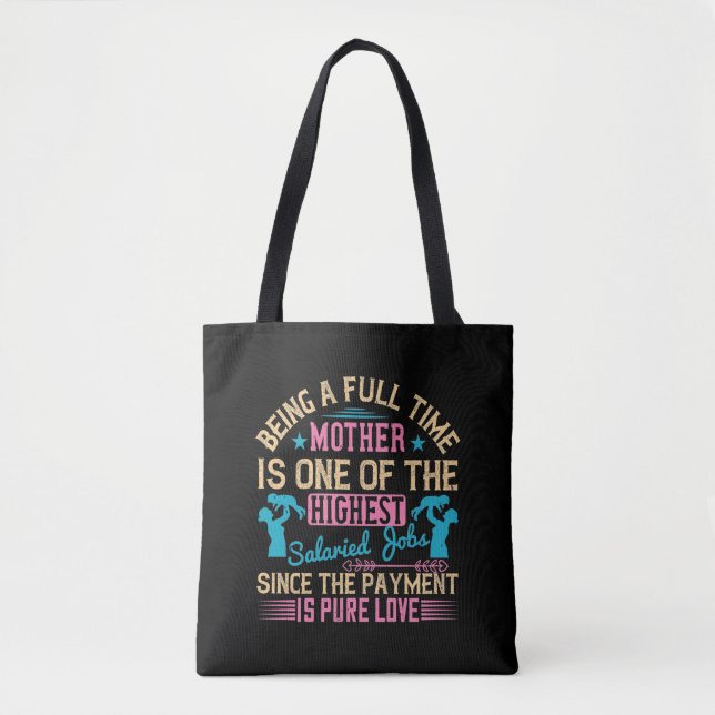 Tote Bag Maman - Un emploi à temps plein (Devant)