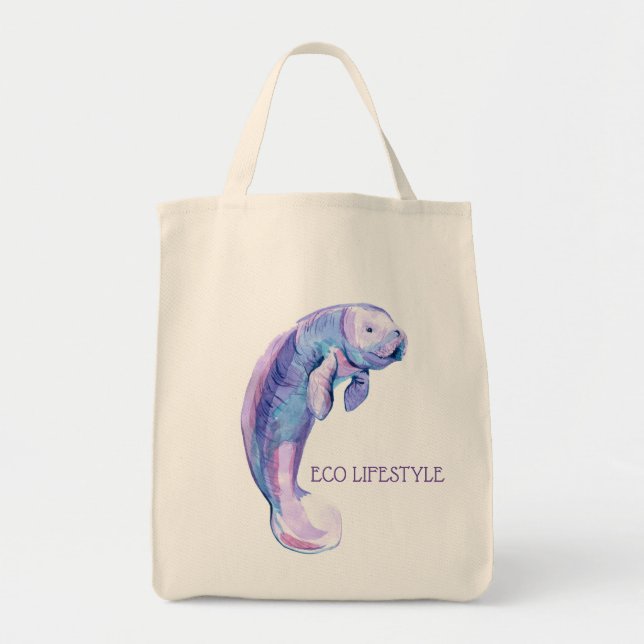 Tote Bag Manatée violette (Devant)