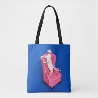 Tote Bag Manche d'ordinateur pour chat oriental blanc