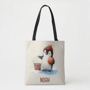 Tote Bag Manchot de basket d'hiver personnalisé pour enfant