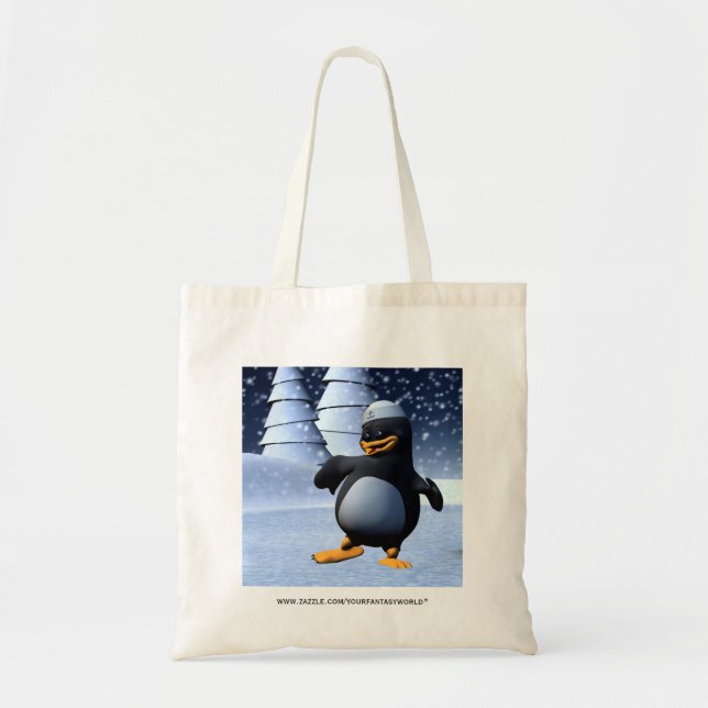 Tote Bag Manchot Marin Drôle qui Danse (Devant)