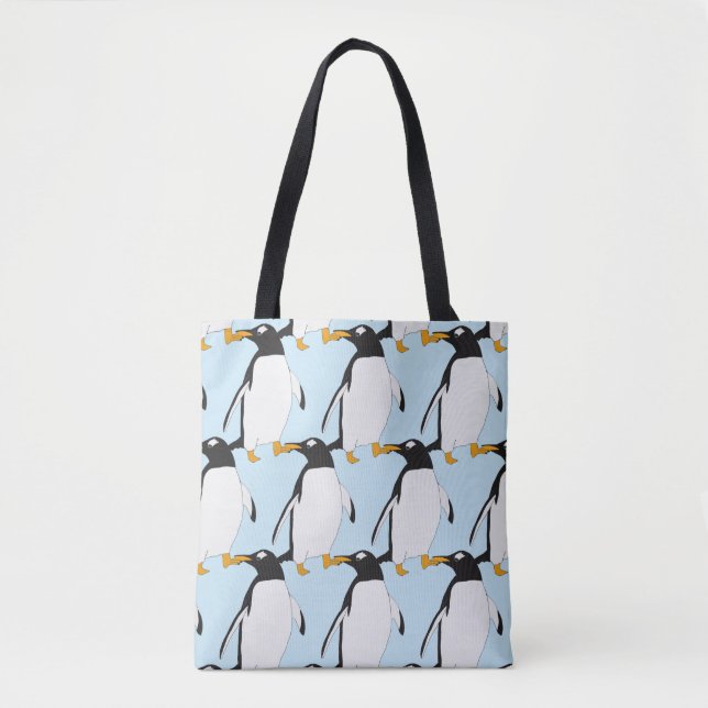 Tote Bag Manchot noir et blanc Hiver (Devant)