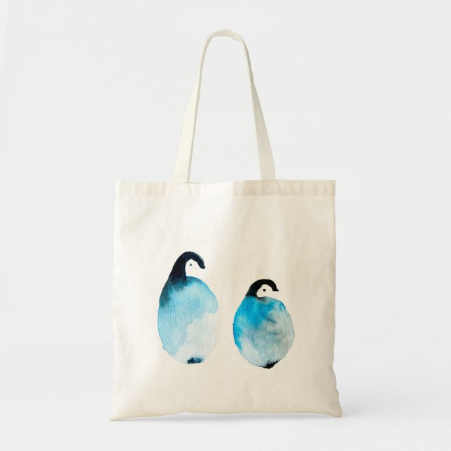 Tote Bag Manchots mignons aquarelle (Devant)