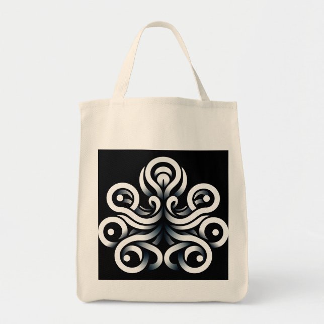 Tote Bag Mandala abstrait géométrique sacré Zen minimal (Devant)