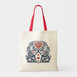 Tote Bag Mandala Amour des Éléphants