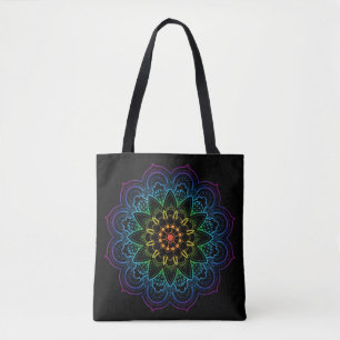 Tote Bag Mandala arc-en-ciel