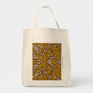 Tote Bag Mandala Bohème à Motif Floral Doré