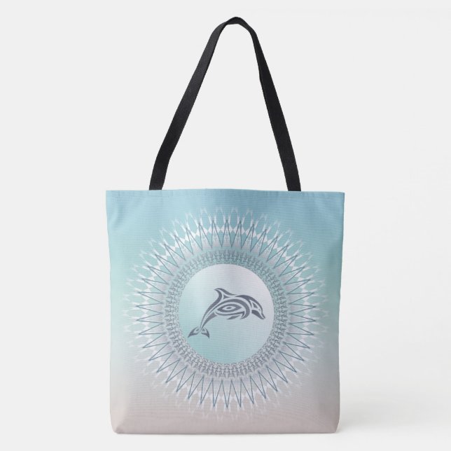 Tote Bag Mandala de dauphin de style plage (Devant)